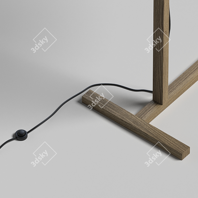 Elegant Christophe Delcourt KAY Oak Floor Lamp 3D model image 3