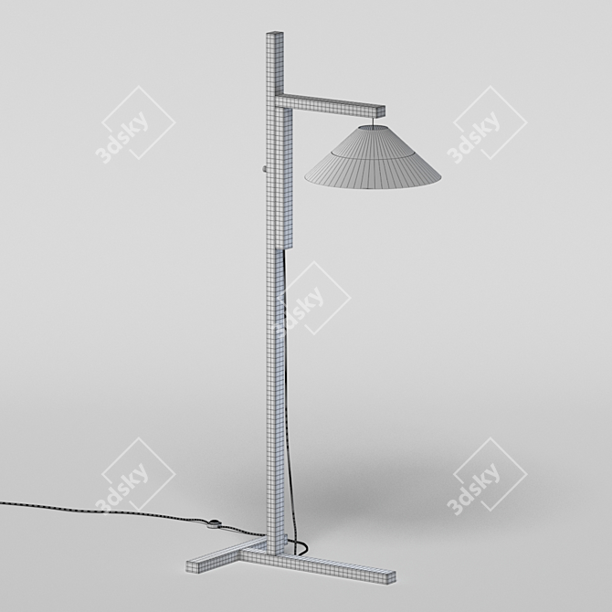 Elegant Christophe Delcourt KAY Oak Floor Lamp 3D model image 4