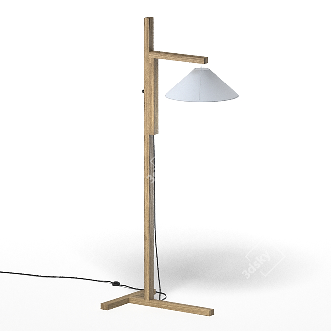 Elegant Christophe Delcourt KAY Oak Floor Lamp 3D model image 5