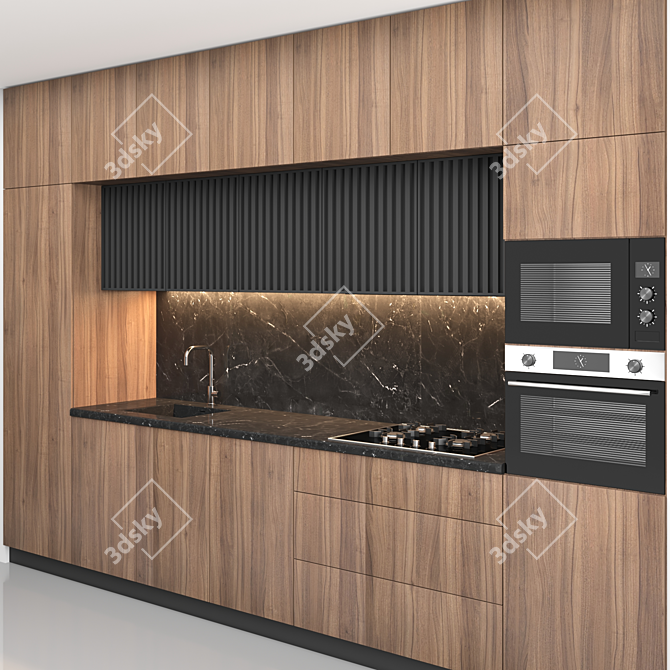 Modern Kitchen with Island 3D model image 4