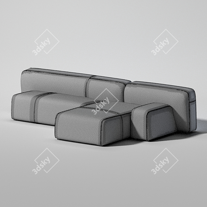 Title: Suiseki Modular Seating System 3D model image 4