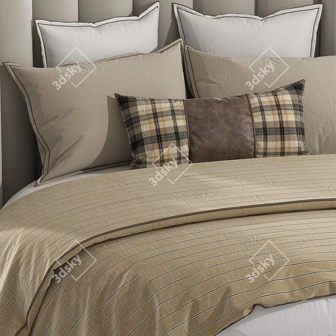 Modern Round Bed, Spacious & Comfortable 3D model image 2