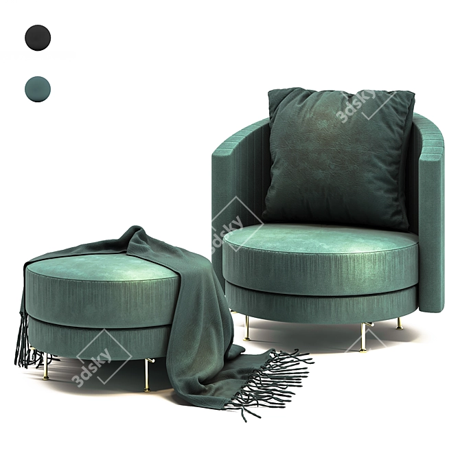 Elegant Armchair Render 3D Model 3D model image 1