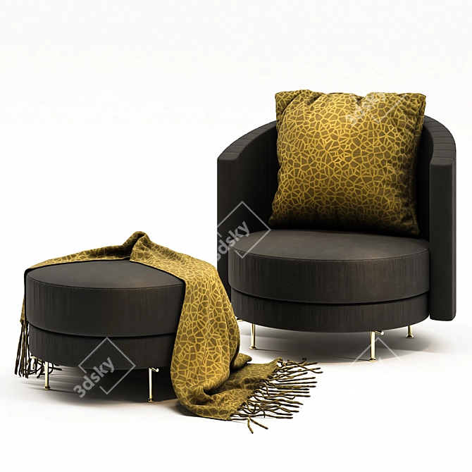 Elegant Armchair Render 3D Model 3D model image 2