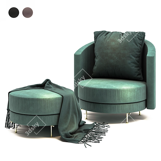 Elegant Armchair Render 3D Model 3D model image 5