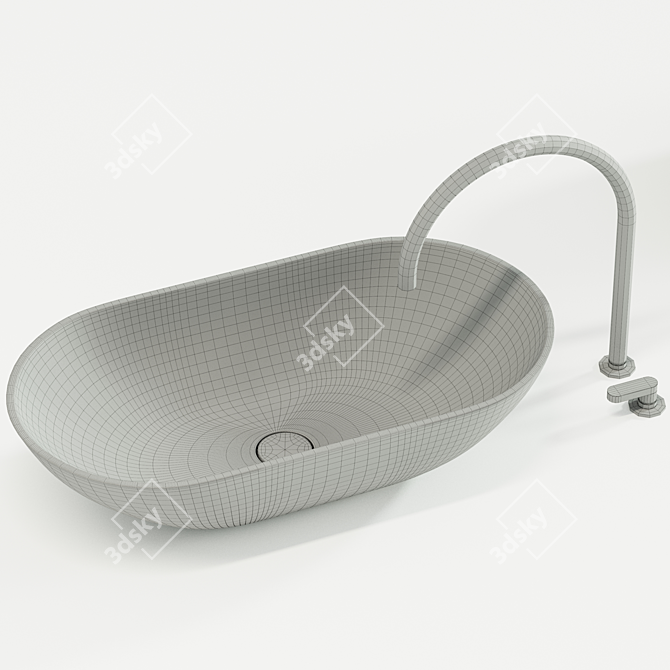 Title: Cocoon Solid Basin: Sleek Design 3D model image 3