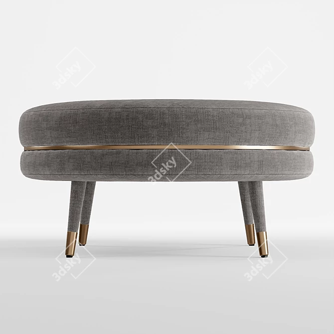 Plush Mid-Century Blake Ottoman 3D model image 2