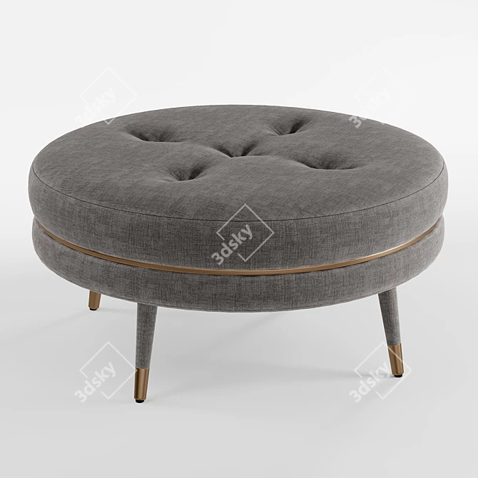 Plush Mid-Century Blake Ottoman 3D model image 4