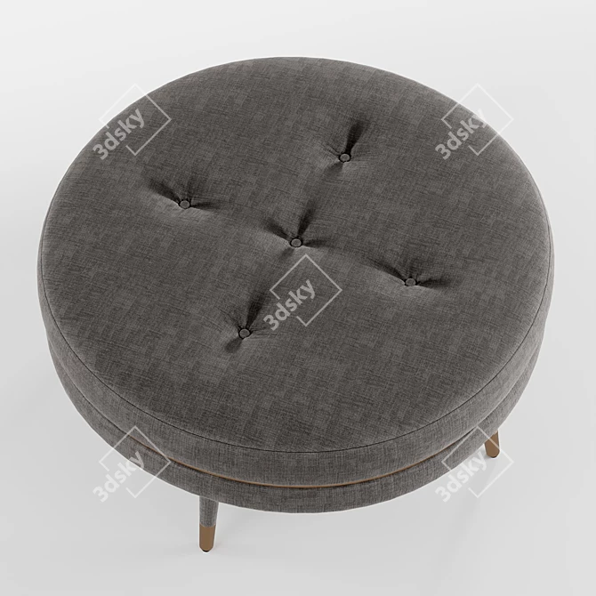 Plush Mid-Century Blake Ottoman 3D model image 5