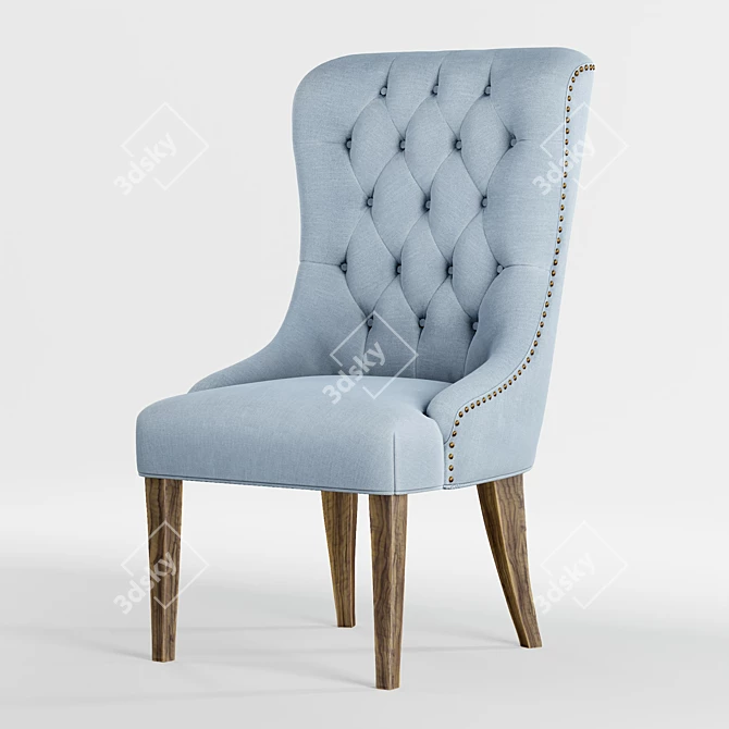 Slate Blue Wing Chair 3D model image 1