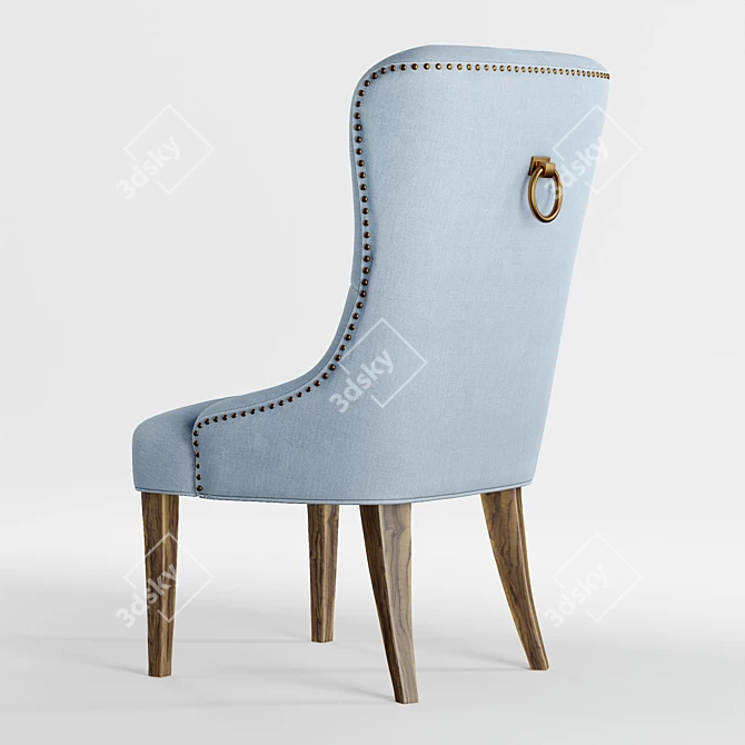 Slate Blue Wing Chair 3D model image 3