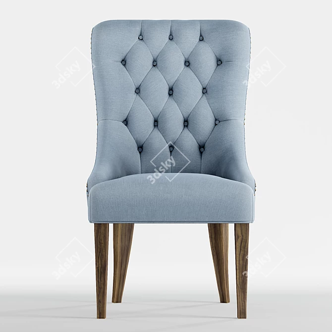 Slate Blue Wing Chair 3D model image 4