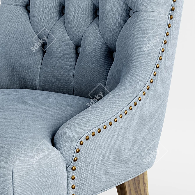 Slate Blue Wing Chair 3D model image 5