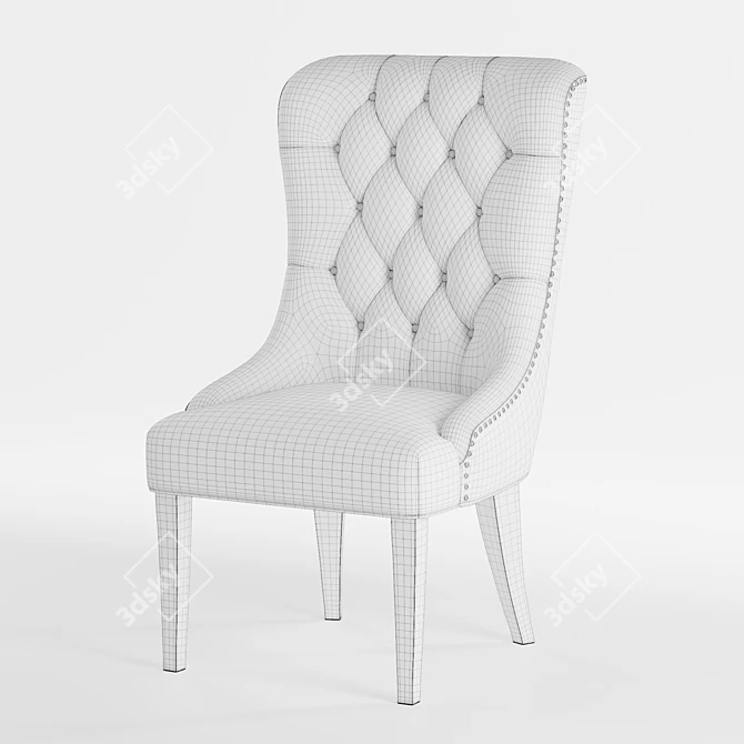 Slate Blue Wing Chair 3D model image 6