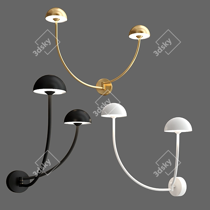 Mushroom Glow Wall Sconce 3D model image 2