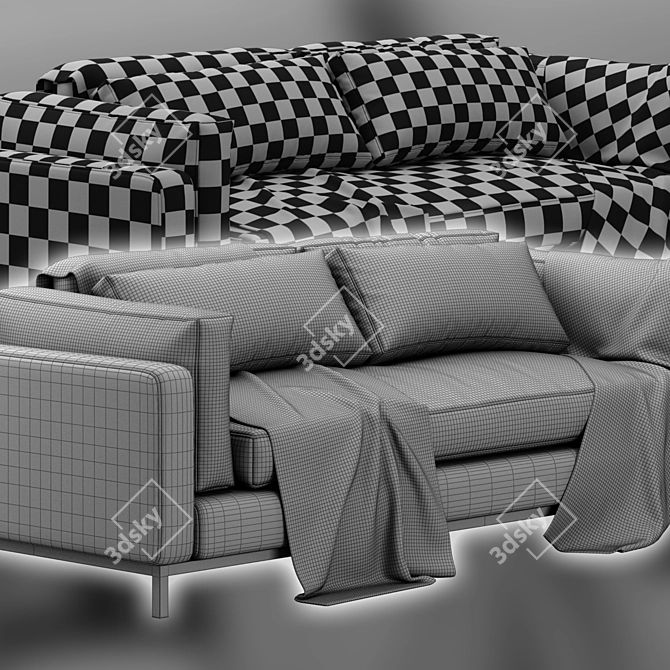 Modern Four Hands Sofa: Bennett Moon 3D model image 5