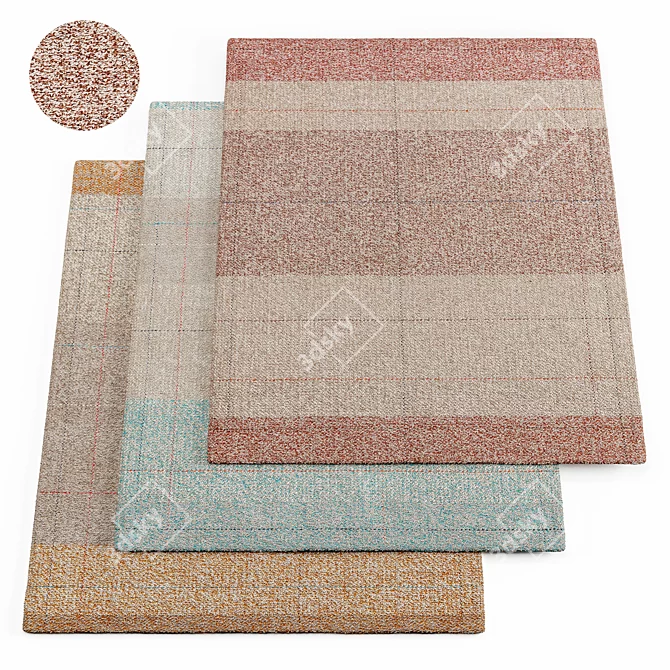 Elegant Mint Gabrielle Rug 3D model image 1