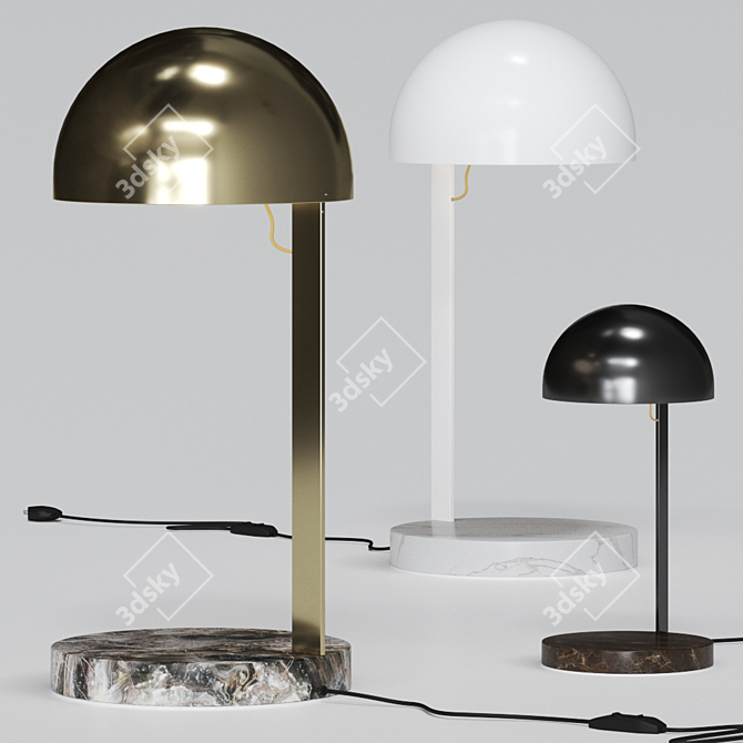 Elegant Juliette Large & Small Table Lamp 3D model image 1