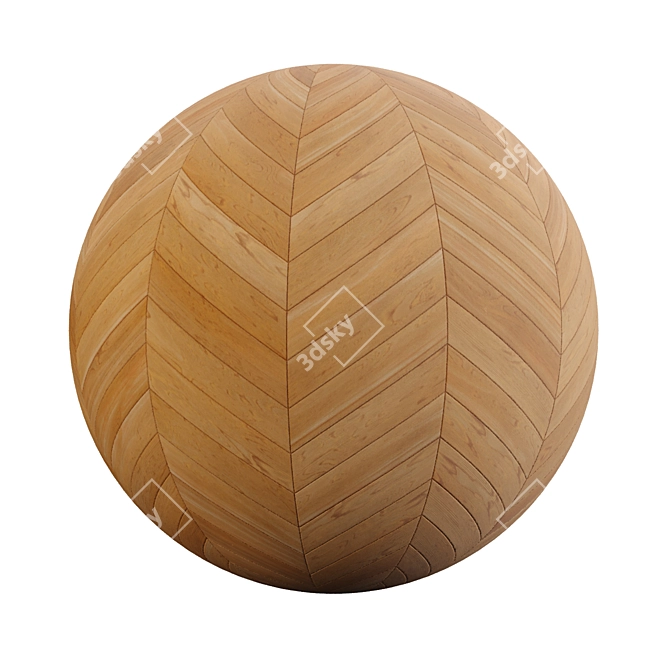 Teak Chevron Wood Tile 3D model image 4