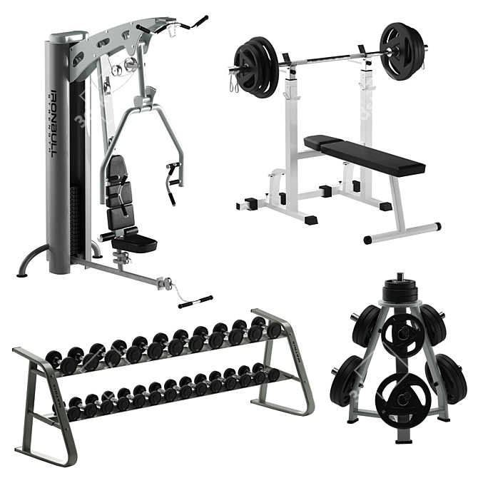 Ultimate Home Gym Set 3D model image 1