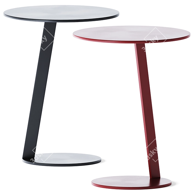 Sleek Metal Puck Side Table 3D model image 1