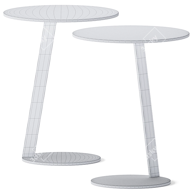 Sleek Metal Puck Side Table 3D model image 3