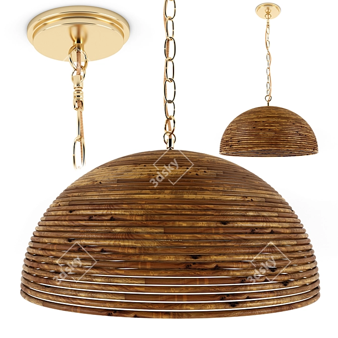 Lilou Rattan Pendant - Handcrafted Elegance for Your Space 3D model image 1