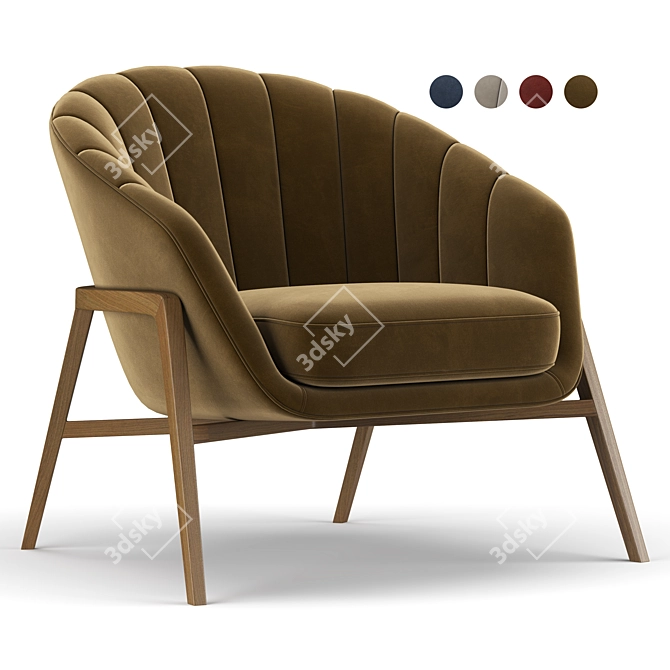 Elegant Cassia Armchair: Stylish Comfort for Every Space 3D model image 1