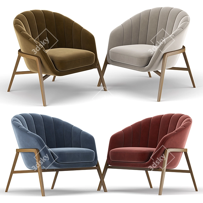 Elegant Cassia Armchair: Stylish Comfort for Every Space 3D model image 2