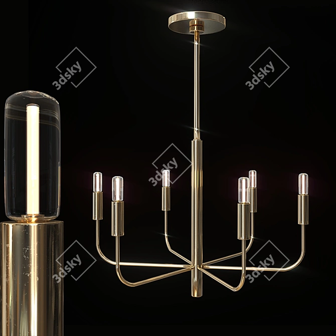 "Warwick" Gold/Silver Chandelier - Elegant Illumination for Every Space 3D model image 1