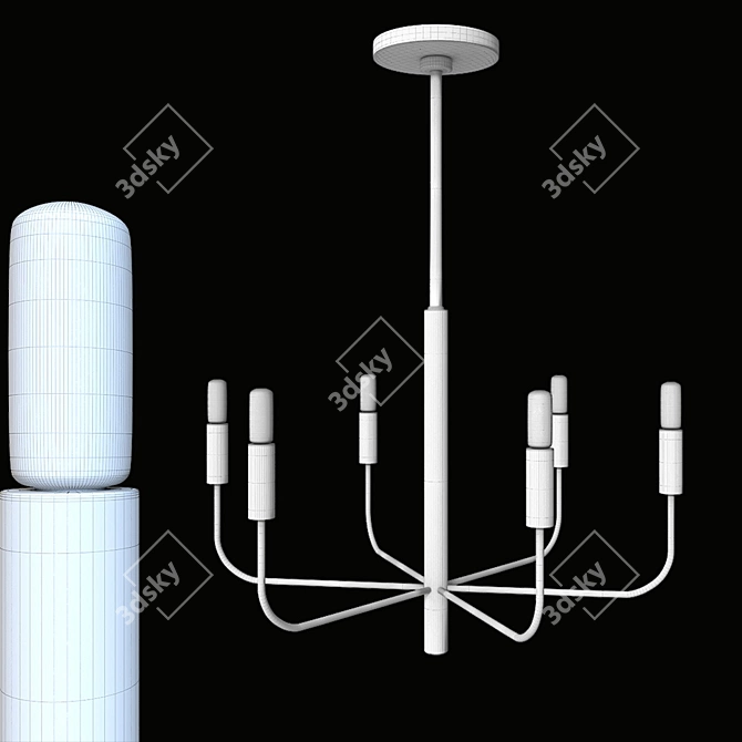 "Warwick" Gold/Silver Chandelier - Elegant Illumination for Every Space 3D model image 2