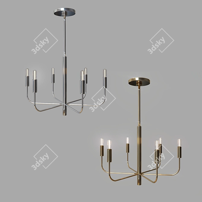 "Warwick" Gold/Silver Chandelier - Elegant Illumination for Every Space 3D model image 3