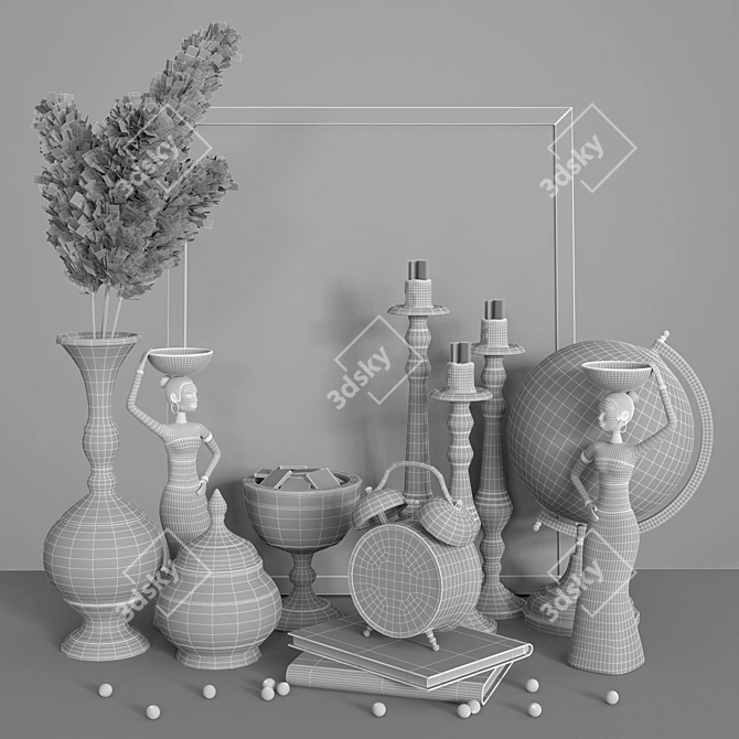 Vintage Decorative Set 2013 3D model image 4