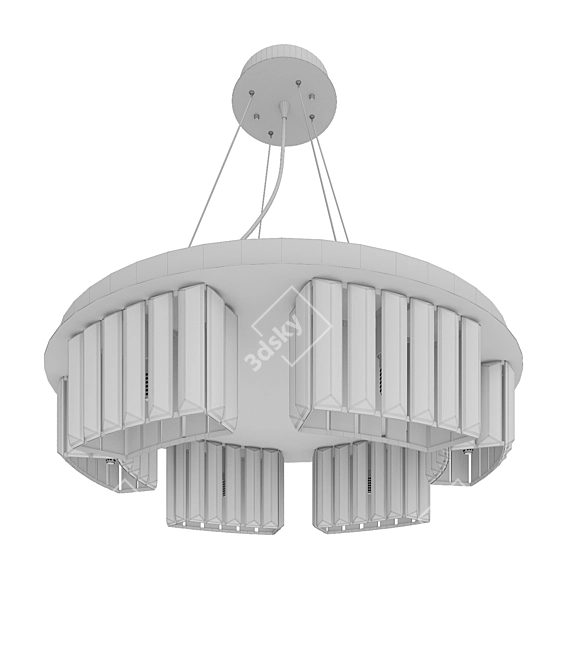 Modern Chrome Pendant Lamp 3D model image 8