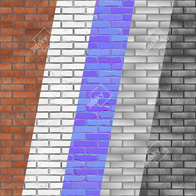 Seamless Brick Design 2K PBR 3D model image 5