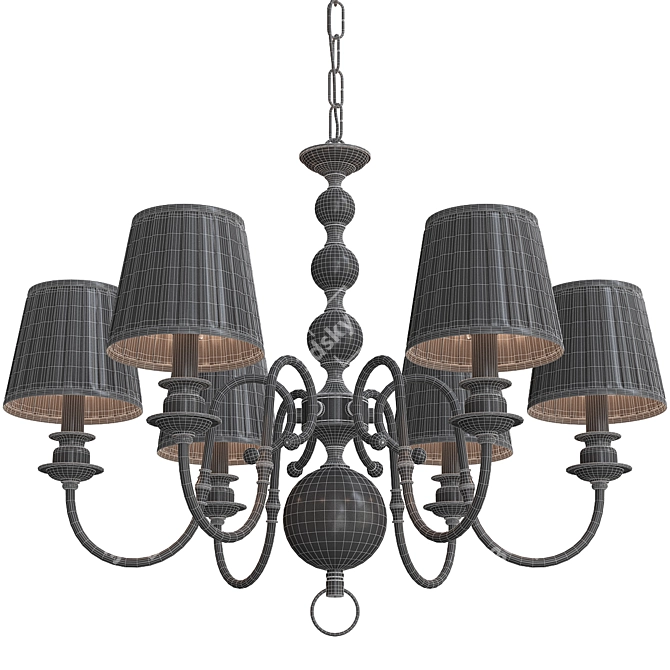 Luxurious KM0837P-6 Newport Chandelier 3D model image 2