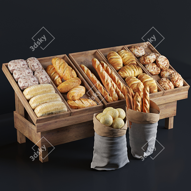 Freshly Baked Bakery Delights 3D model image 1