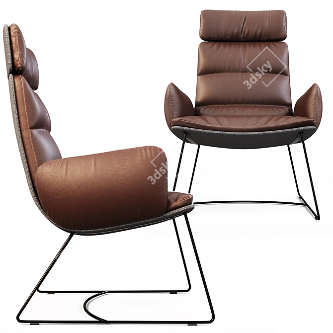 ARVA_LOUNGE: Stylish & Comfortable Lounge Chair 3D model image 7