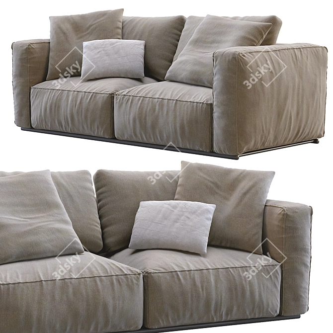 Elegant Poliform SHANGAI Sofa 3D model image 3