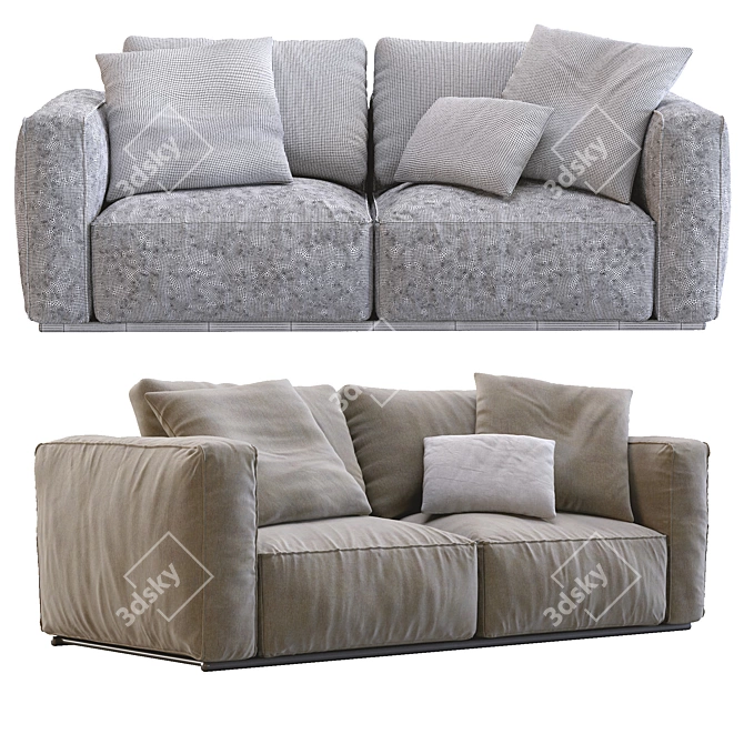 Elegant Poliform SHANGAI Sofa 3D model image 5