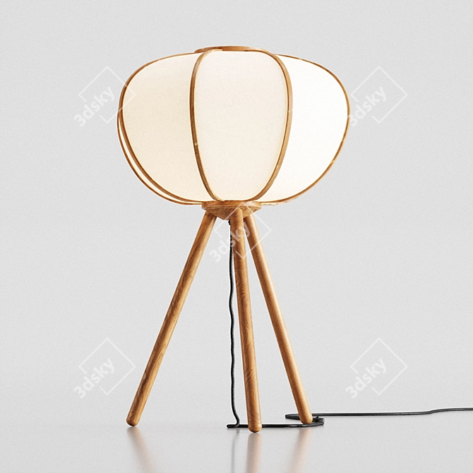 Bamboo Glow Floor Lamp by H&M - Eco-friendly Lighting 3D model image 8