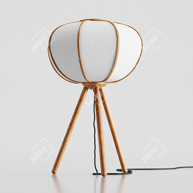Bamboo Glow Floor Lamp by H&M - Eco-friendly Lighting 3D model image 9
