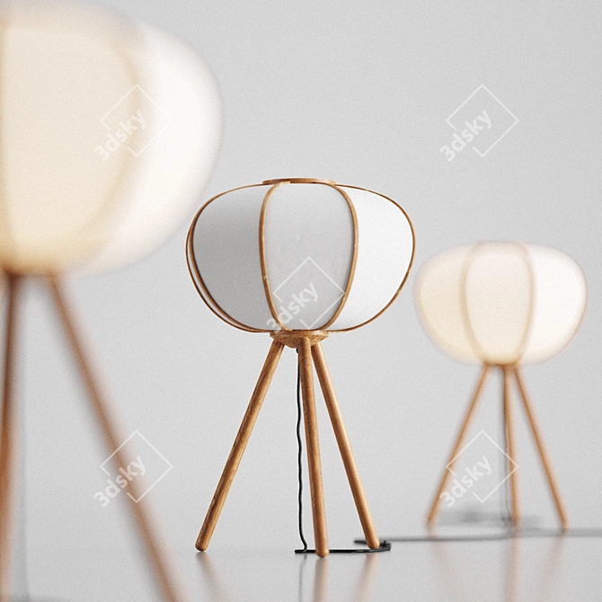 Bamboo Glow Floor Lamp by H&M - Eco-friendly Lighting 3D model image 10