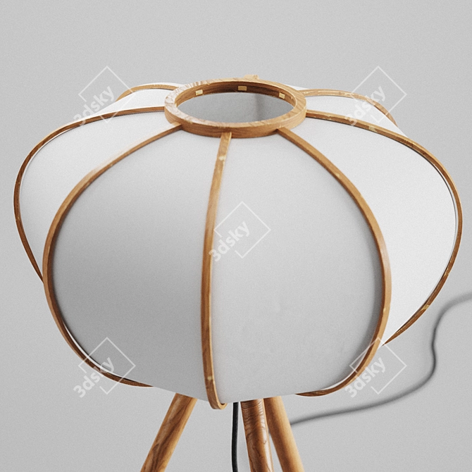 Bamboo Glow Floor Lamp by H&M - Eco-friendly Lighting 3D model image 11