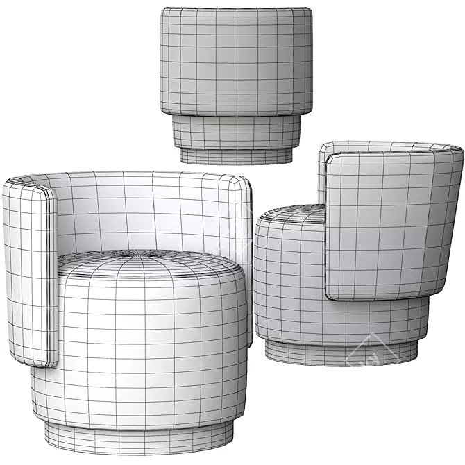 Contemporary Recessed Arm Sofas 3D model image 5