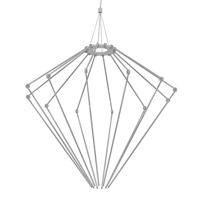 Sleek Brass Chandelier 3D model image 2