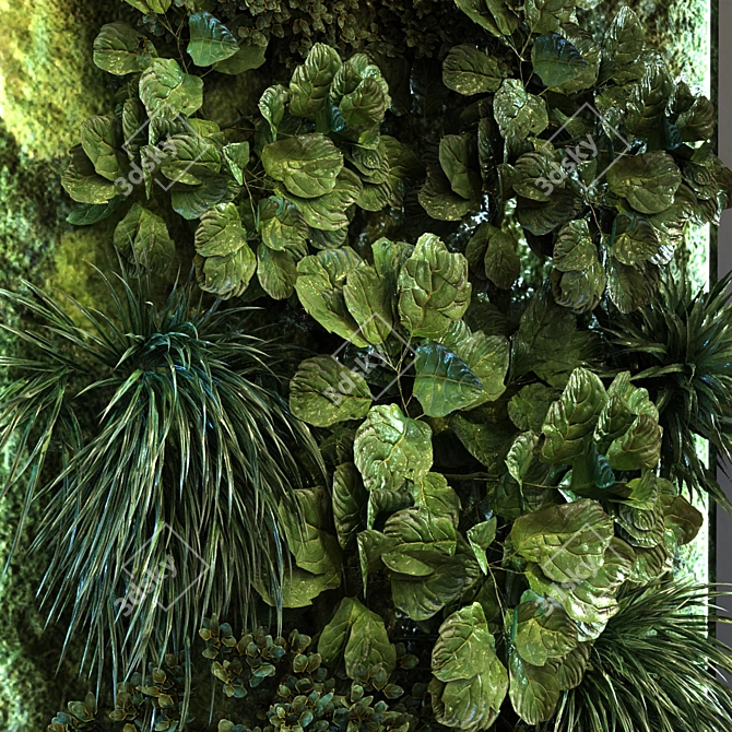 Green Wall Set 053: Versatile & Stylish 3D model image 3