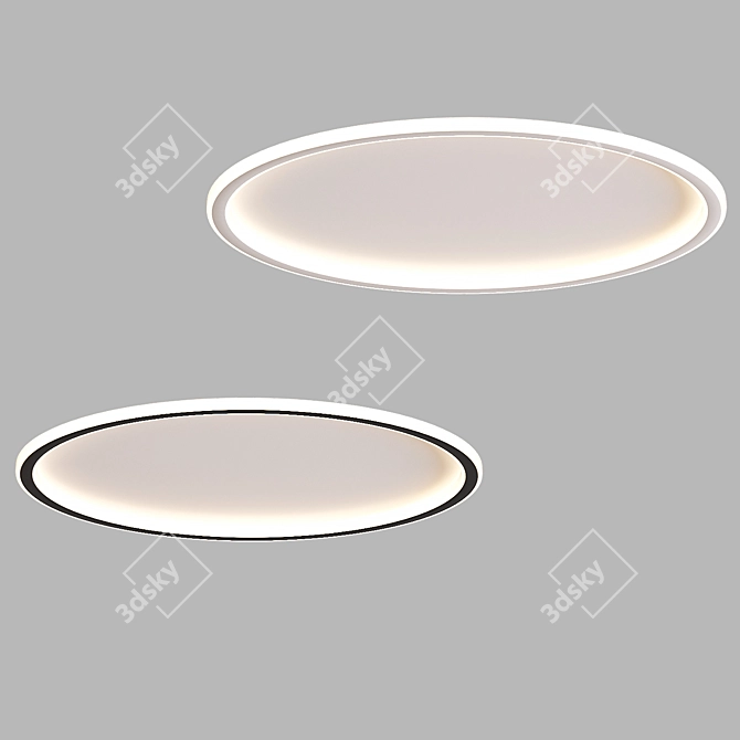 Sleek Round Ceiling Light 3D model image 2