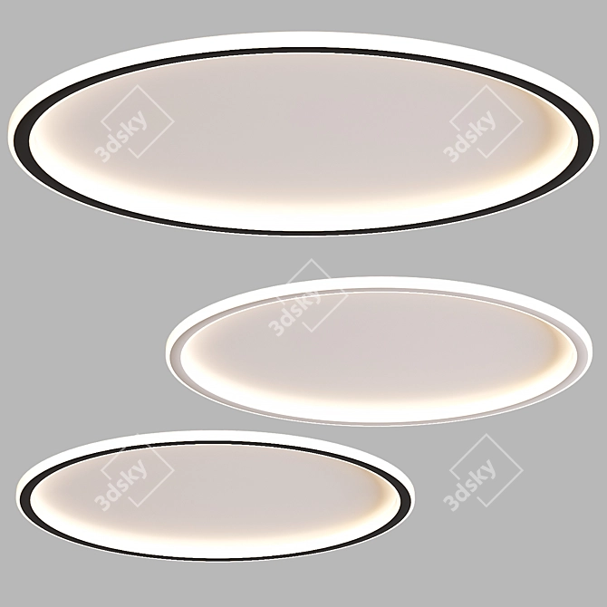 Sleek Round Ceiling Light 3D model image 4