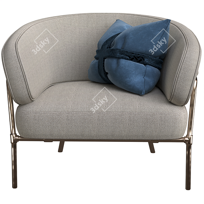 Modern Millimeter Armchair 3D model image 3